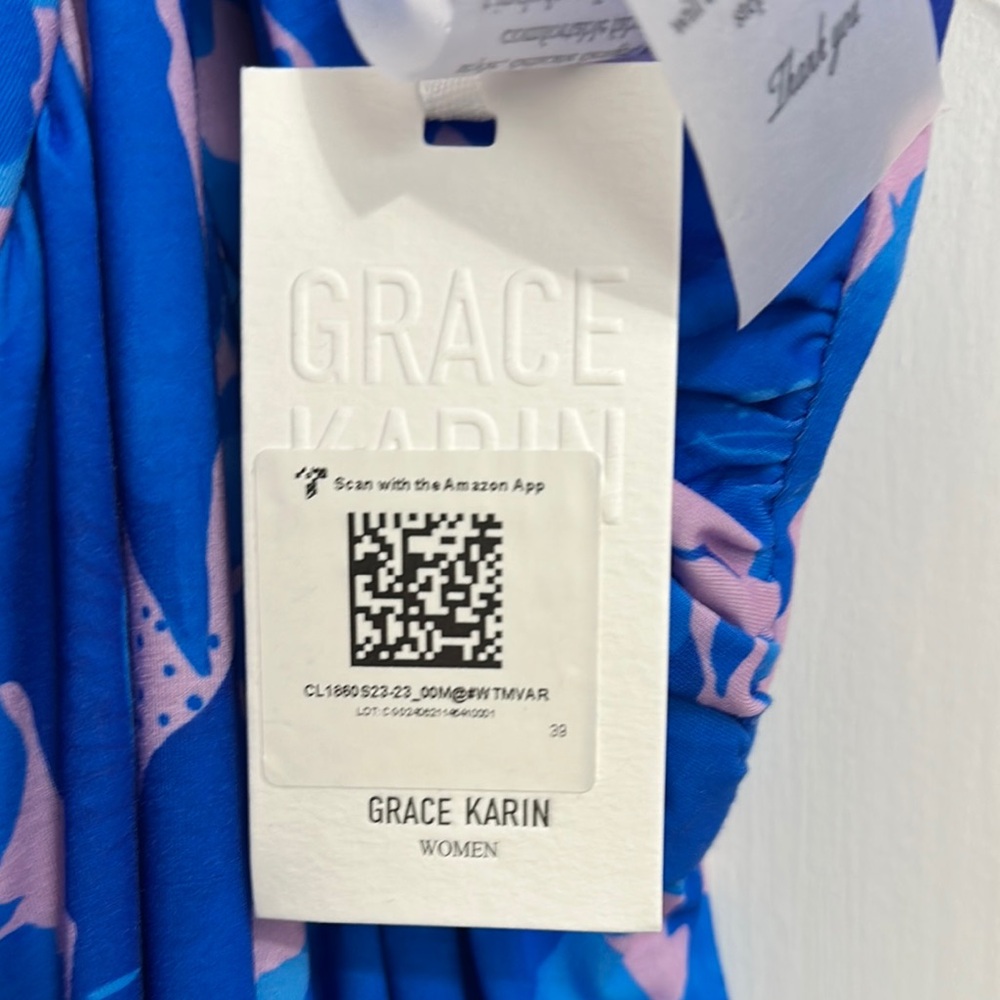 Grace Karin Blue and Pink Midi Dress - Picture 2 of 2